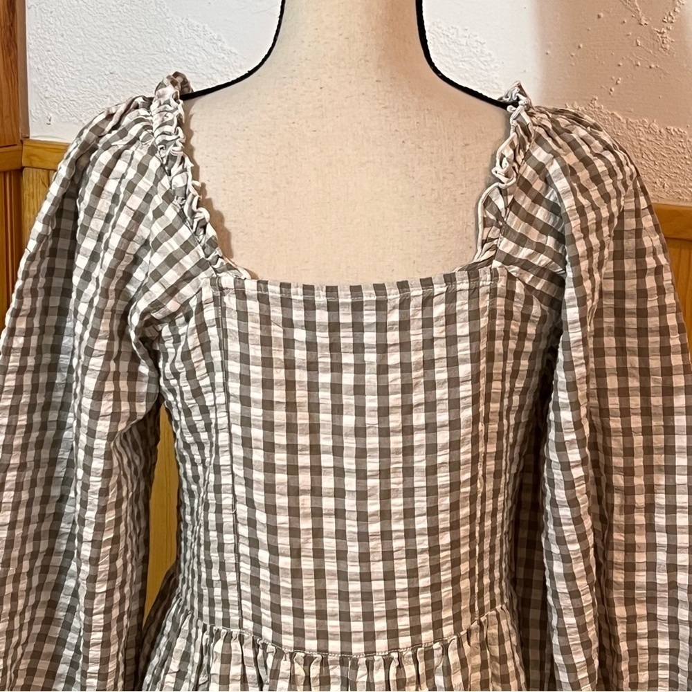 Madison Mathews Emma Gingham Maxi Dress Sz-S - Picture 7 of 12